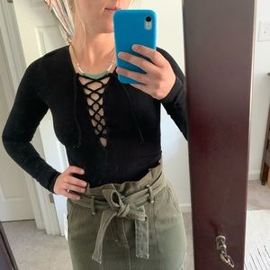Free People lace up top